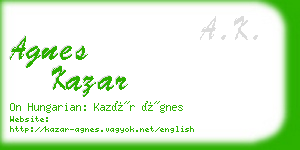 agnes kazar business card